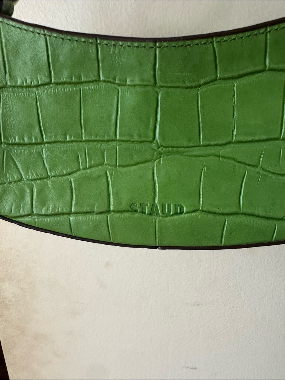 STAUD Green Croc-Embossed Mini Shoulder Bag - Picture 4 of 4